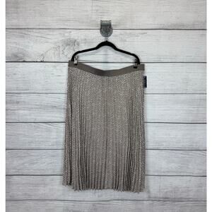Vince Camuto Plus Size Taupe Speckled Pleated Pull On Midi Skirt Size XXL
